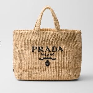 Authentic Prada crochet tote bag